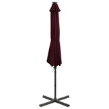 Vidaxl schwimmend Parasol mit Pol und LED -Beleuchtung 300 cm Bordeaux Rot