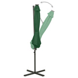 VidaXL Zweefparasol met paal en LED-verlichting 300 cm groen