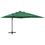 Parasol flotante Vidaxl con pole y iluminación LED de 300 cm verde