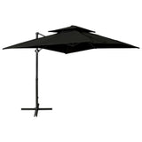 VidaXL Zweefparasol met dubbel dak 250x250 cm zwart