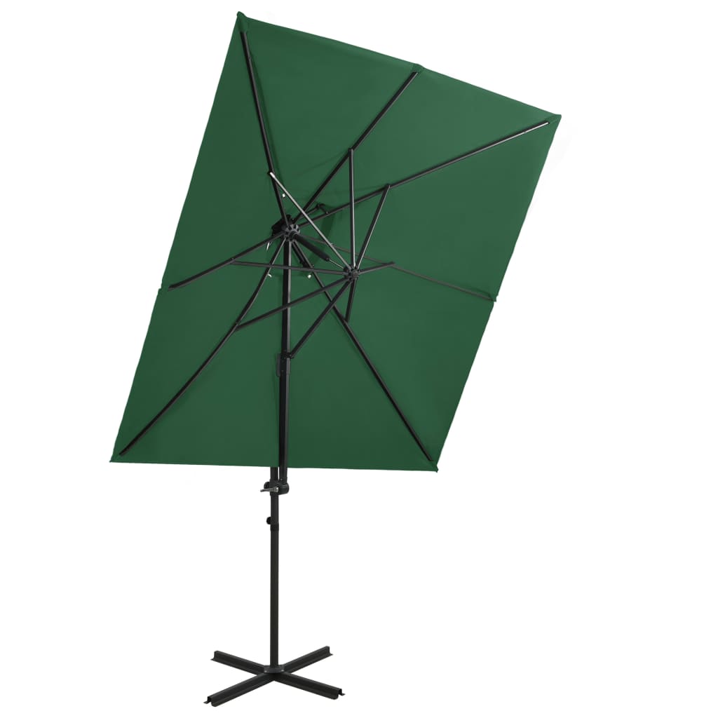 Vidaxl Floating Parasol med dobbelt tag 250x250 cm grøn