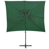 Vidaxl Floating Parasol med dobbelt tag 250x250 cm grøn