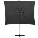 Vidaxl pływający parasol z podwójnym dachem 250x250 cm antracytowy