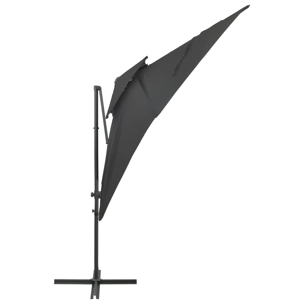 Vidaxl pływający parasol z podwójnym dachem 250x250 cm antracytowy