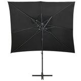 Vidaxl Floating parasol with double roof 250x250 cm black