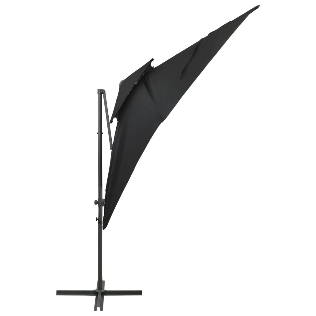 Vidaxl Floating parasol with double roof 250x250 cm black