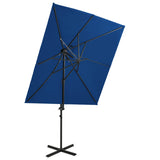 Vidaxl plovoucí parasol s dvojitou střechou 250x250 cm azure modrá