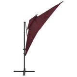 Vidaxl Parasol flotante con doble techo de 250x250 cm Borgoña rojo