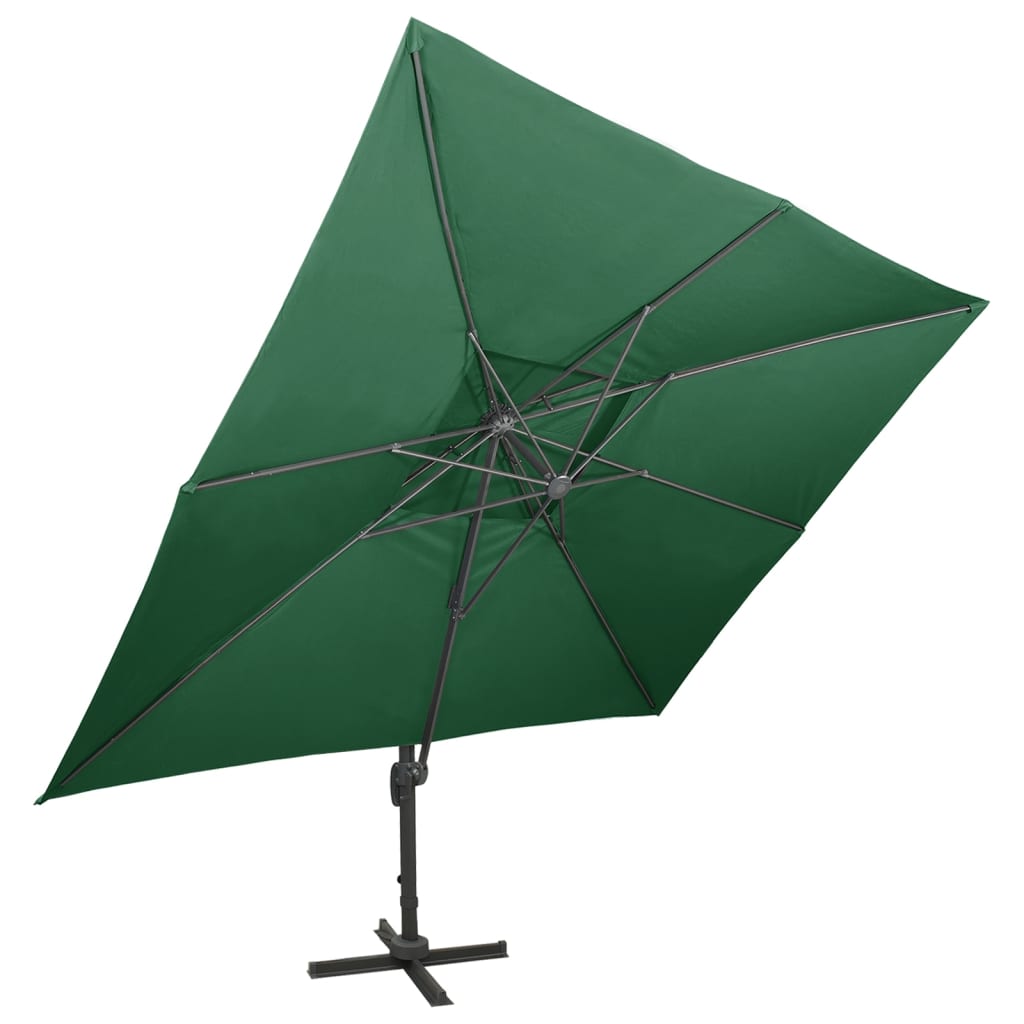 Parasol flotante de Vidaxl con techo doble de 400x300 cm de verde