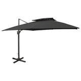 Vidaxl flytende parasol med dobbelt tak 300x300 cm svart