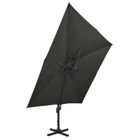 Parasol flottant vidaxl avec toit double 300x300 cm noir