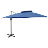 Vidaxl flytande parasol med dubbelt tak 300x300 cm azurblå