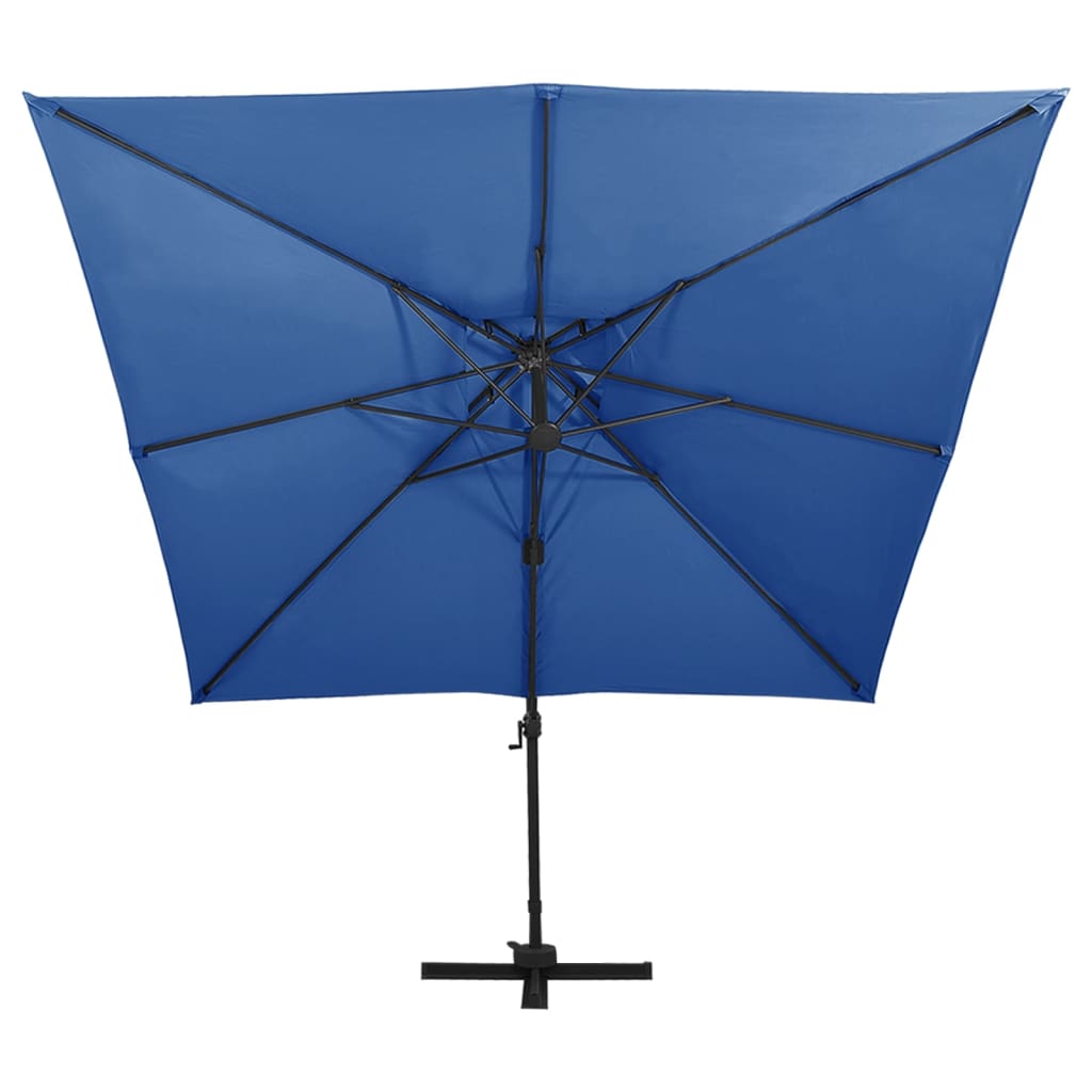 Vidaxl flytande parasol med dubbelt tak 300x300 cm azurblå