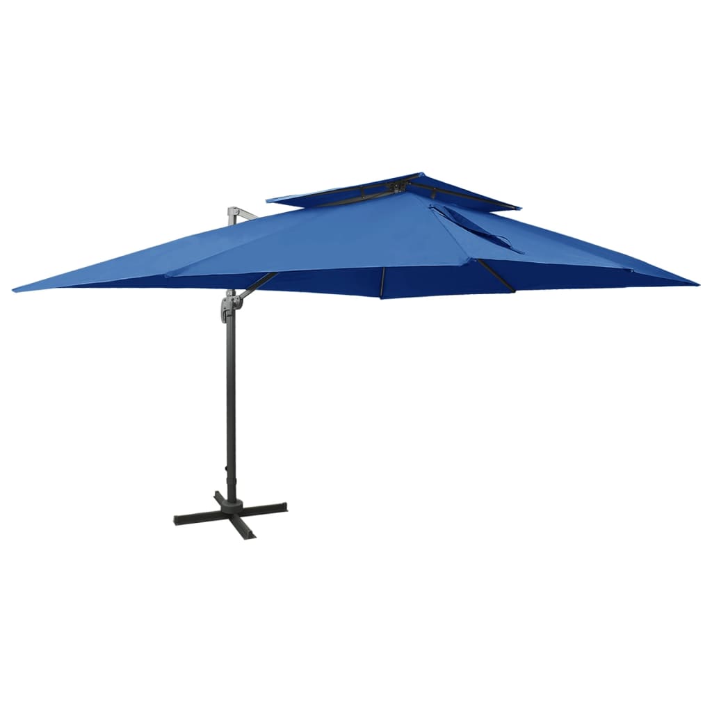 Parasol flotante Vidaxl con techo doble de 400x300 cm azul azul