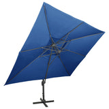 Parasol flotante Vidaxl con techo doble de 400x300 cm azul azul