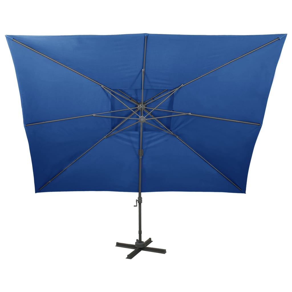 Parasol flotante Vidaxl con techo doble de 400x300 cm azul azul