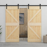 Puerta corredera de Vidaxl con masa 80x210 cm de pino sólido