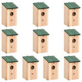 VidaXL Vogelhuisjes 10 st 12x12x22 cm massief vurenhout