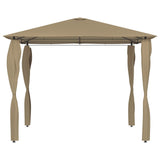 Vidaxl Arbor con cubiertas de postes 160 g m² 3x3x2.6 m taupe