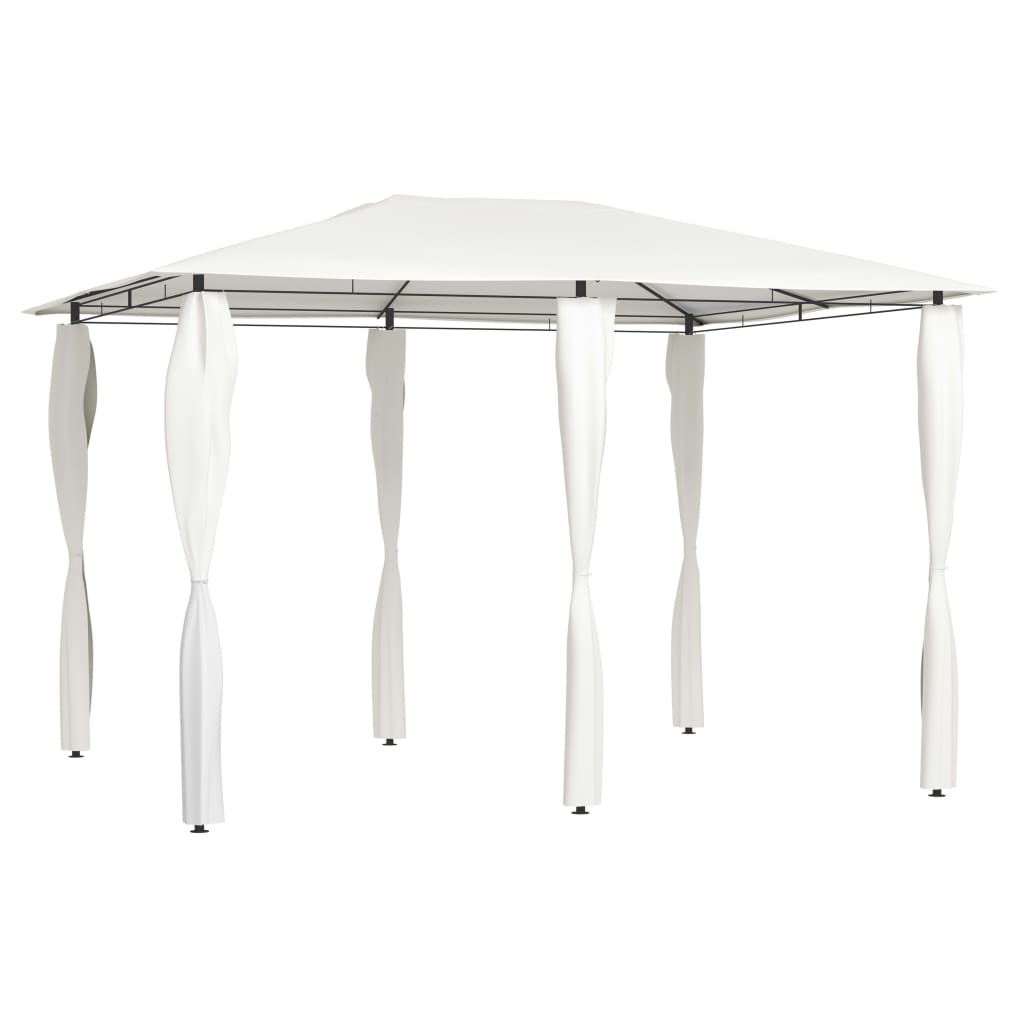 Arbor de Vidaxl con cubiertas de postes 160 g m² 3x4x2.6 m de crema