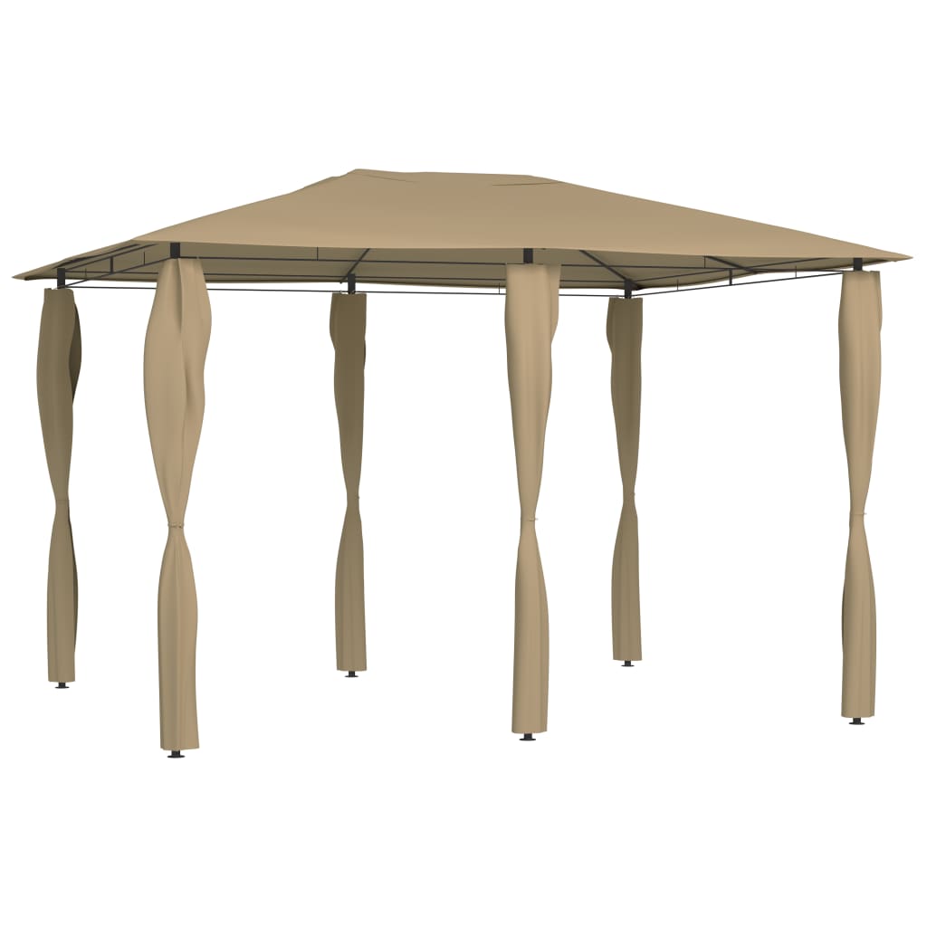 Vidaxl Arbor con cubiertas de postes 160 g m² 3x4x2.6 m taupe