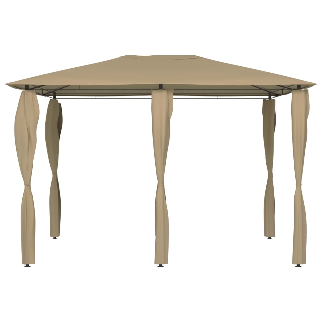 Vidaxl Arbor con cubiertas de postes 160 g m² 3x4x2.6 m taupe