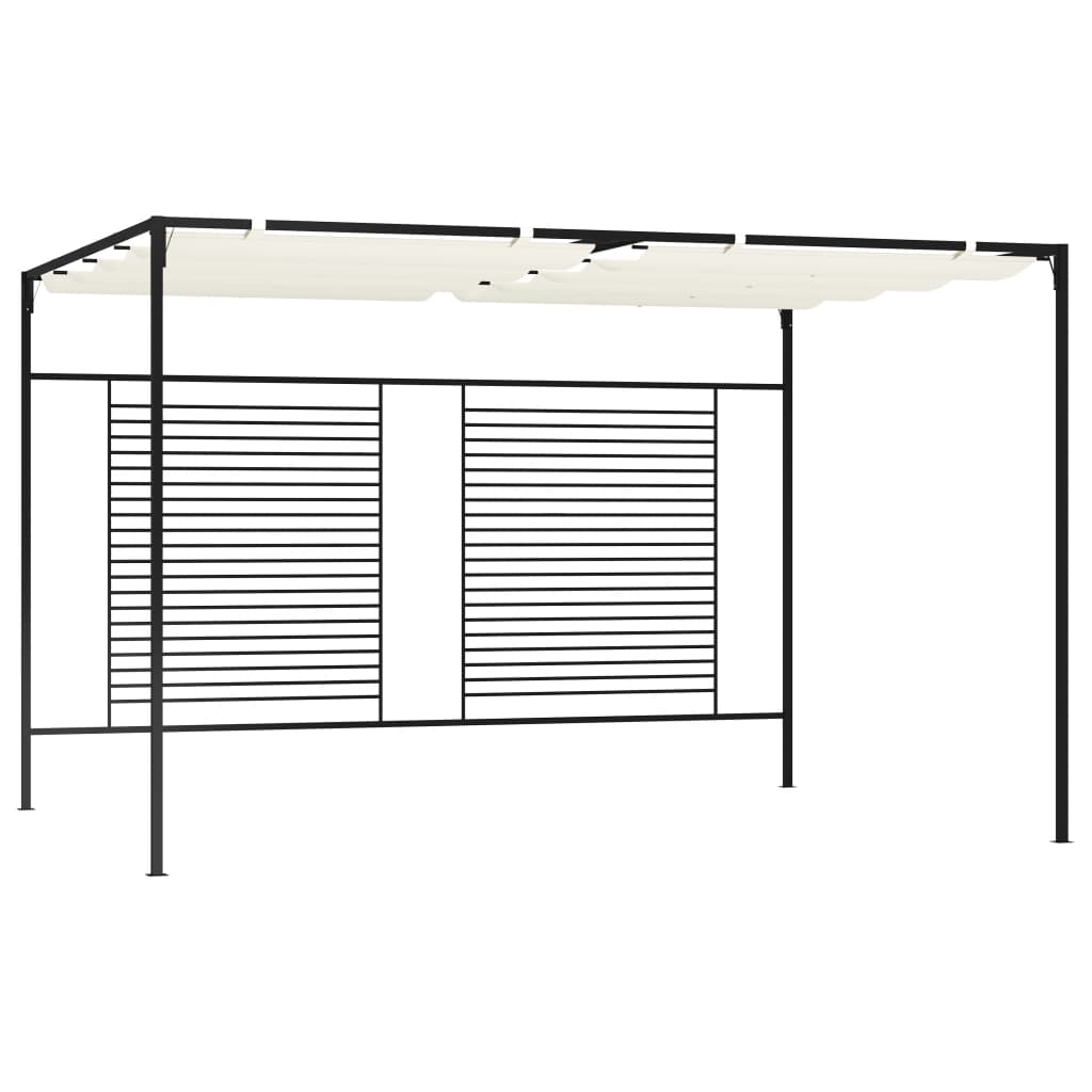 Arbor de Vidaxl con techo extensible 180 g m² 3x4x2.3 m crema