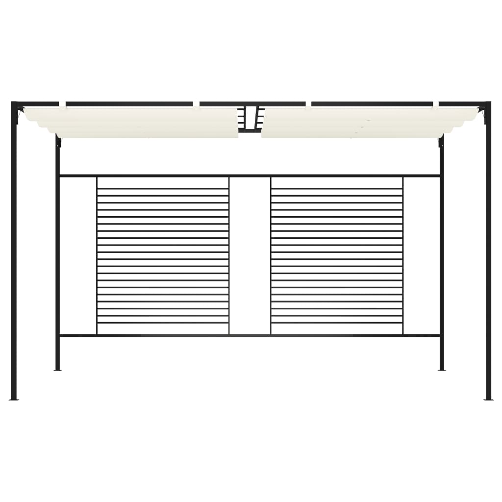 Vidaxl arbor med utvidbart tak 180 g m² 3x4x2,3 m krem ​​-farget