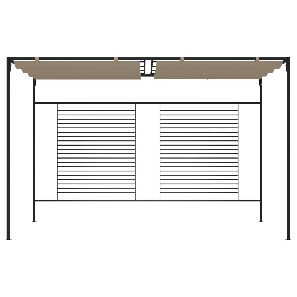 Vidaxl Arbor con tetto estesibile 180 g m² 3x4x2,3 m Taupe