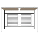 Arbor de Vidaxl con techo extensible 180 g m² 3x4x2.3 m taupe