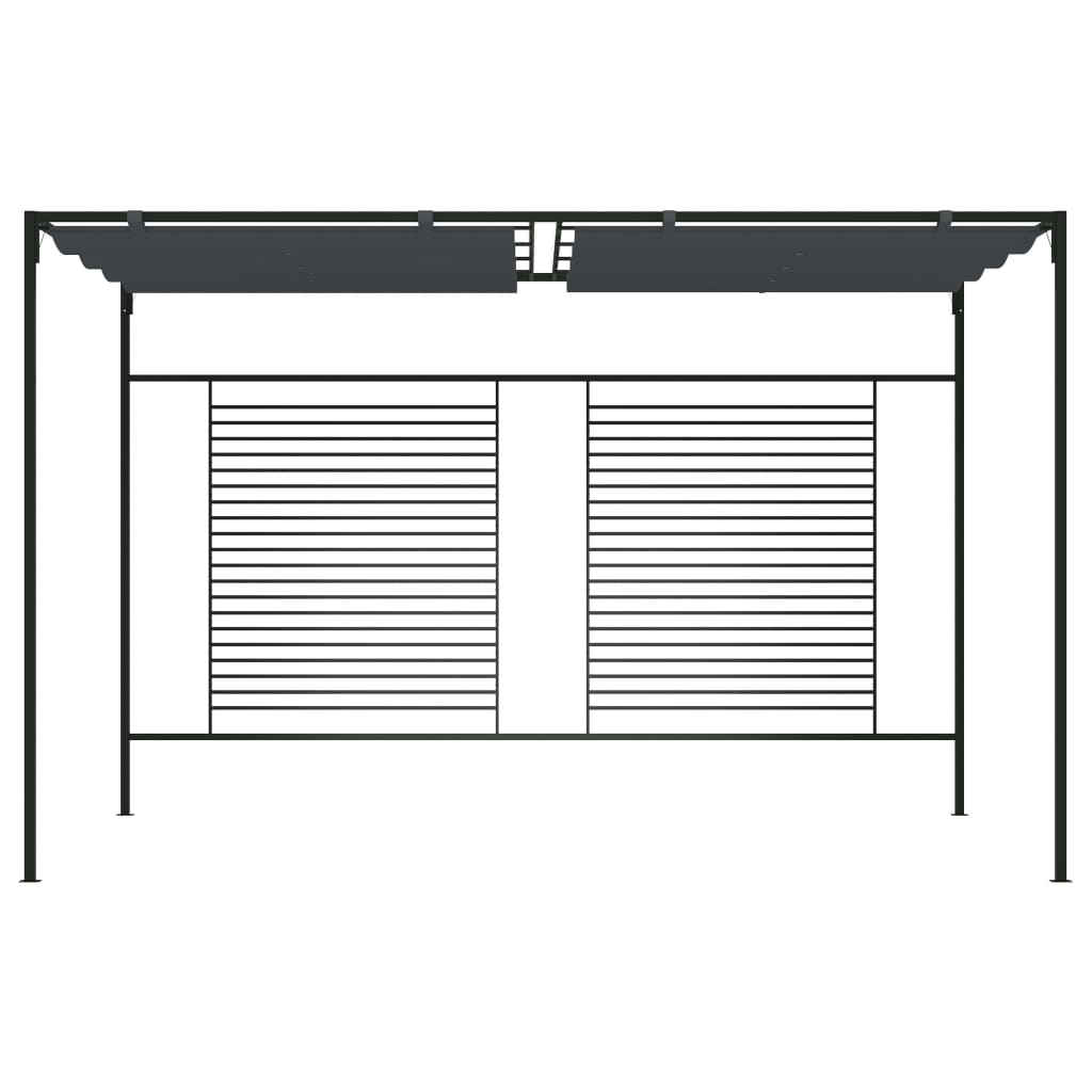 Vidaxl Arbor s rozšiřitelnou střechou 180 g m² 4x3x2,3 m Anthracite -Colored