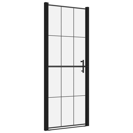 VidaXL Douchedeur 81x195 cm gehard glas zwart