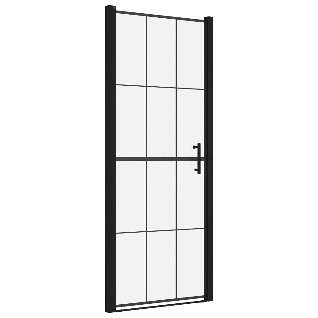 Vidaxl Duschdier 91x195 cm Häerteg Glas schwaarz