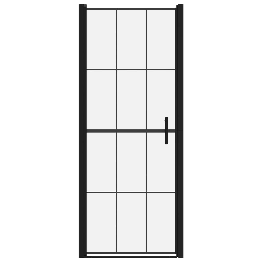 Vidaxl shower door 91x195 cm hardened glass black