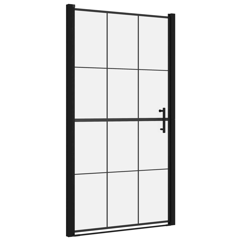 Vidaxl duschdörr 100x178 cm härdat glas svart