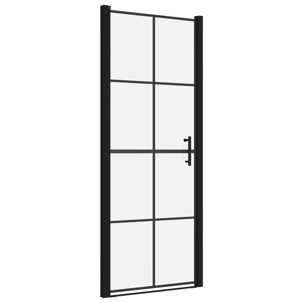 Vidaxl dusjdører 81x195 cm herdet glass svart