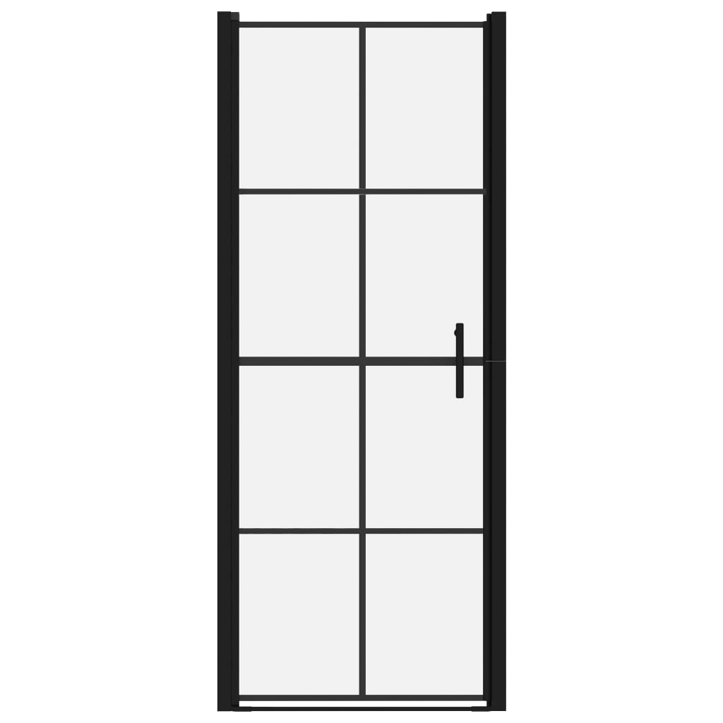 Vidaxl brusedøre 81x195 cm hærdet glas sort