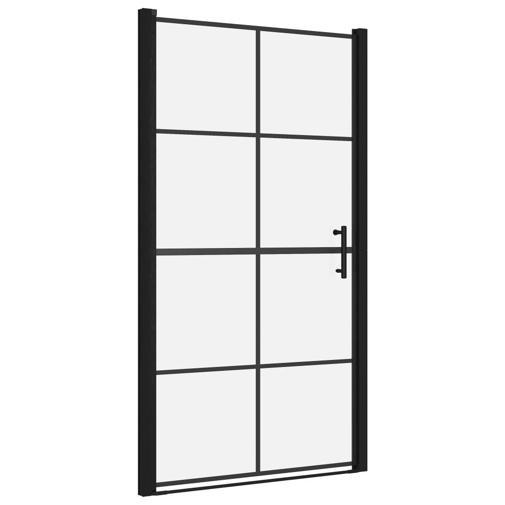 Vidaxl shower door 100x178 cm hardened glass black