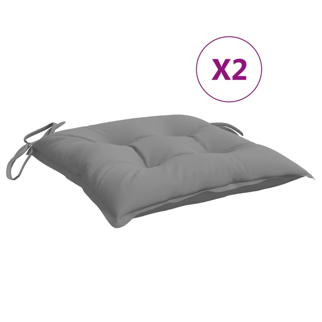 Coussins de chaise Vidaxl 2 ST 40x40x7 cm Oxford tissu gris