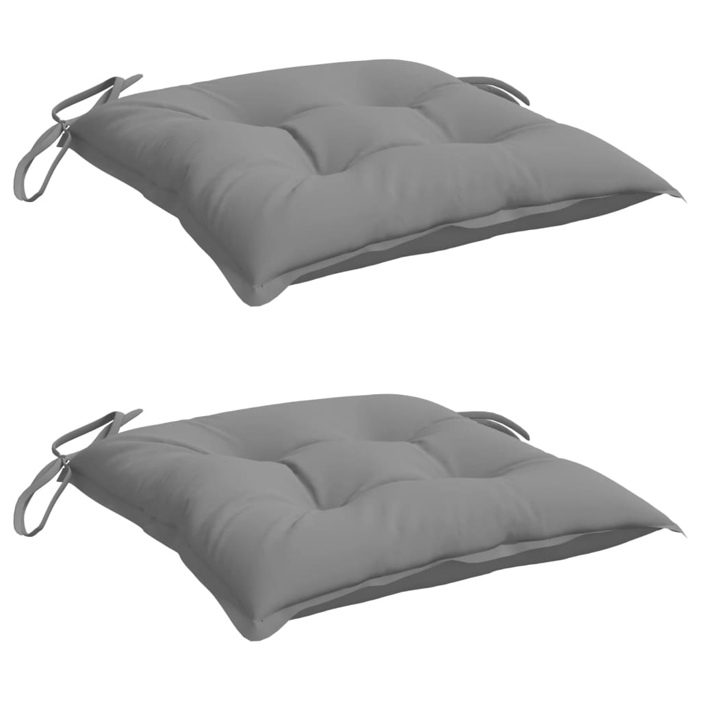 Coussins de chaise Vidaxl 2 ST 40x40x7 cm Oxford tissu gris