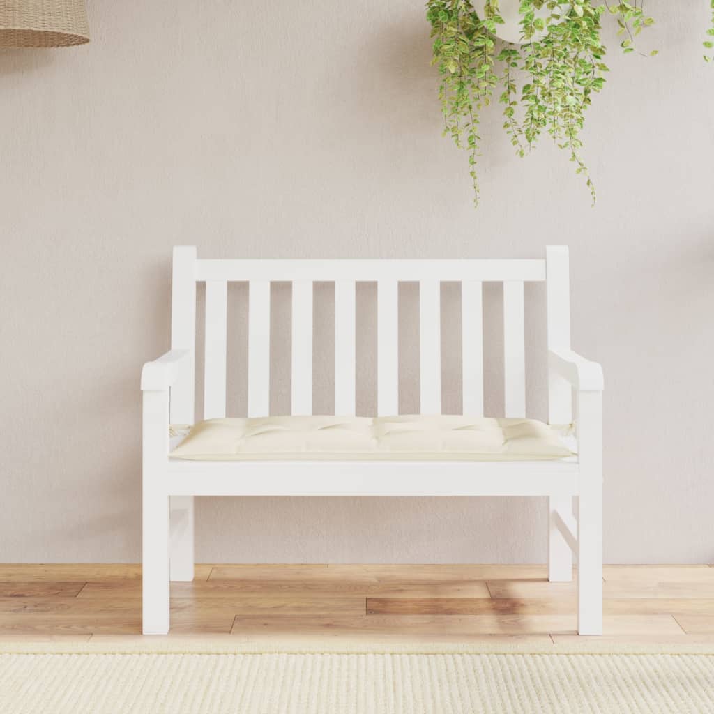 Vidaxl Garden Bench Pushion 100x50x7 cm Oxford Fabric Crème -farvet