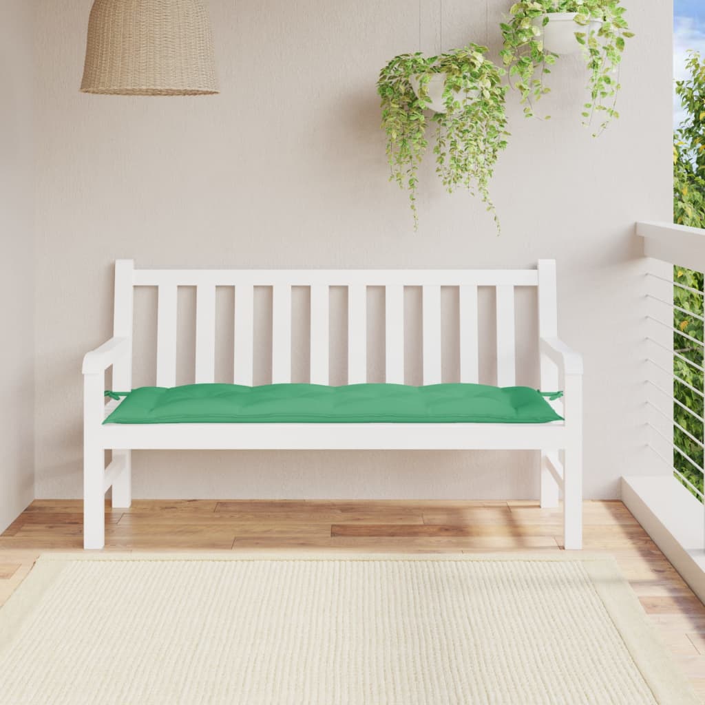 Vidaxl jardin banc coussin 150x50x7 cm oxford tissu vert