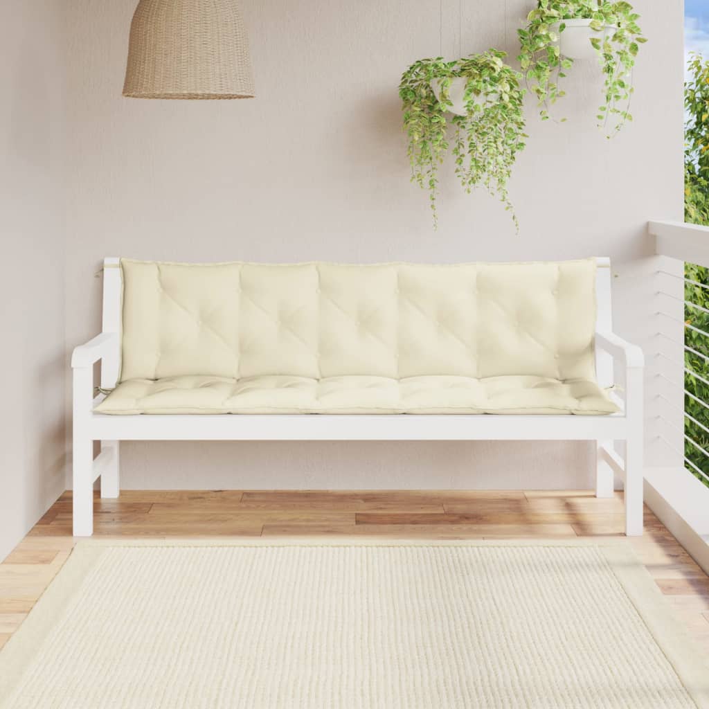 Vidaxl Garden Bench polštář 180x (50+50) x7 cm oxford textilie crèmewit