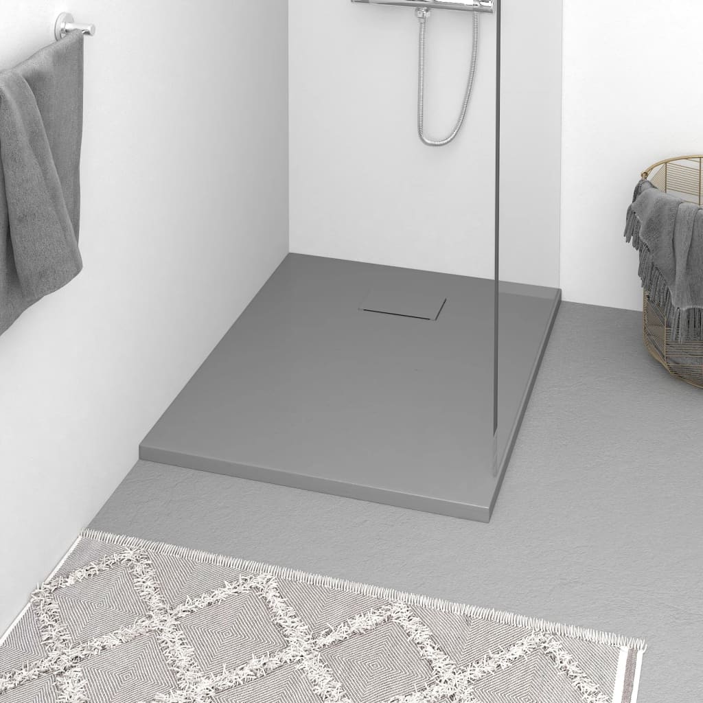 Vidaxl Shower Tray 90x70 cm SMC Grey