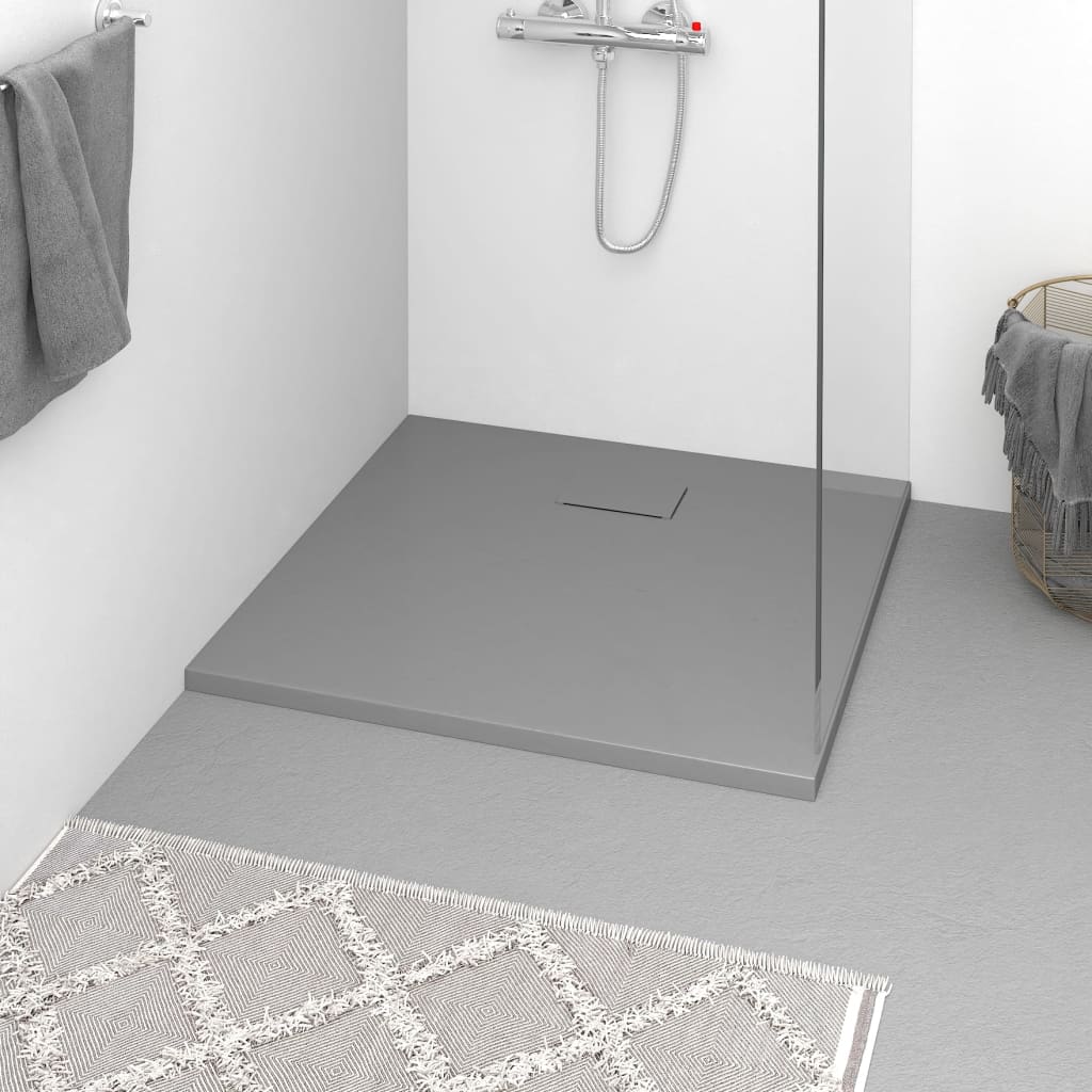 Vidaxl Shower Tray 90x80 cm SMC Grey