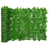 VidaXL Balkonscherm met groene bladeren 300x75 cm