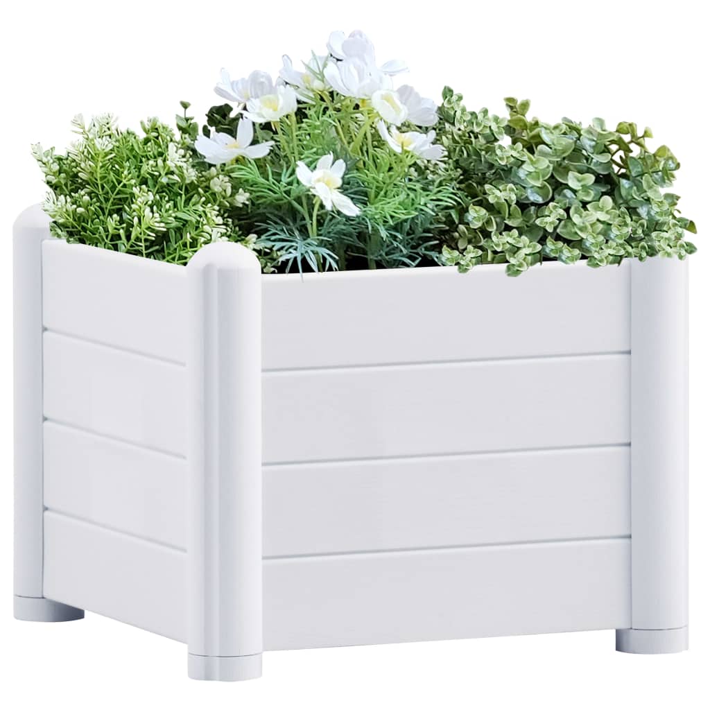 Vidaxl planter hævet 43x43x35 cm pp hvid