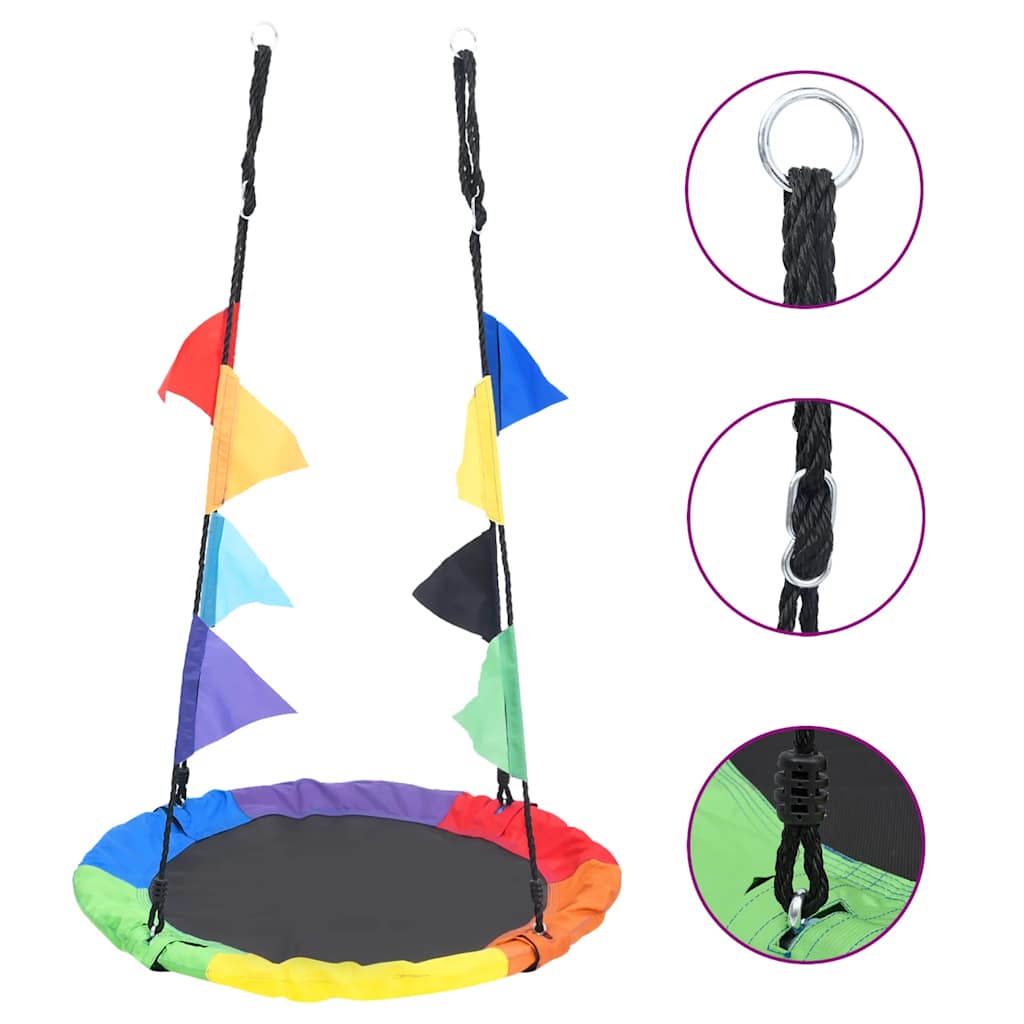 Vidaxl Nest Swing con bandiere da 100 cm arcobaleno.