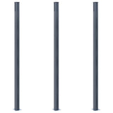 Vidaxl fence posts 3 st 185 cm aluminum dark gray