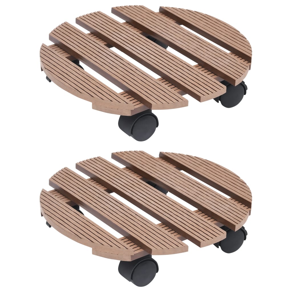 Vidaxl Plant Trolleys 2 PCS Ø30X7,5 cm HKC Brown